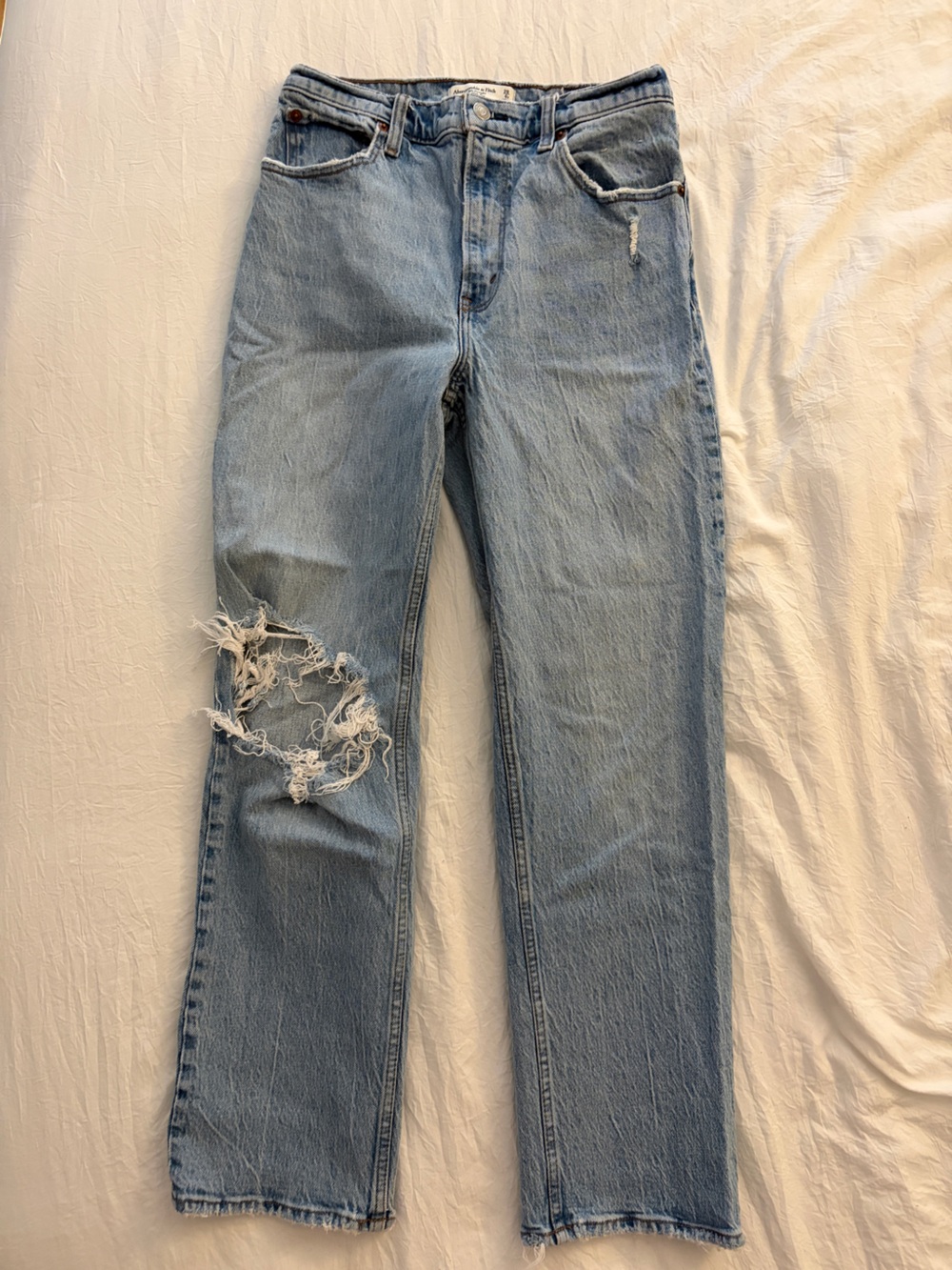Abercrombie & Fitch Light Blue Distressed Jeans